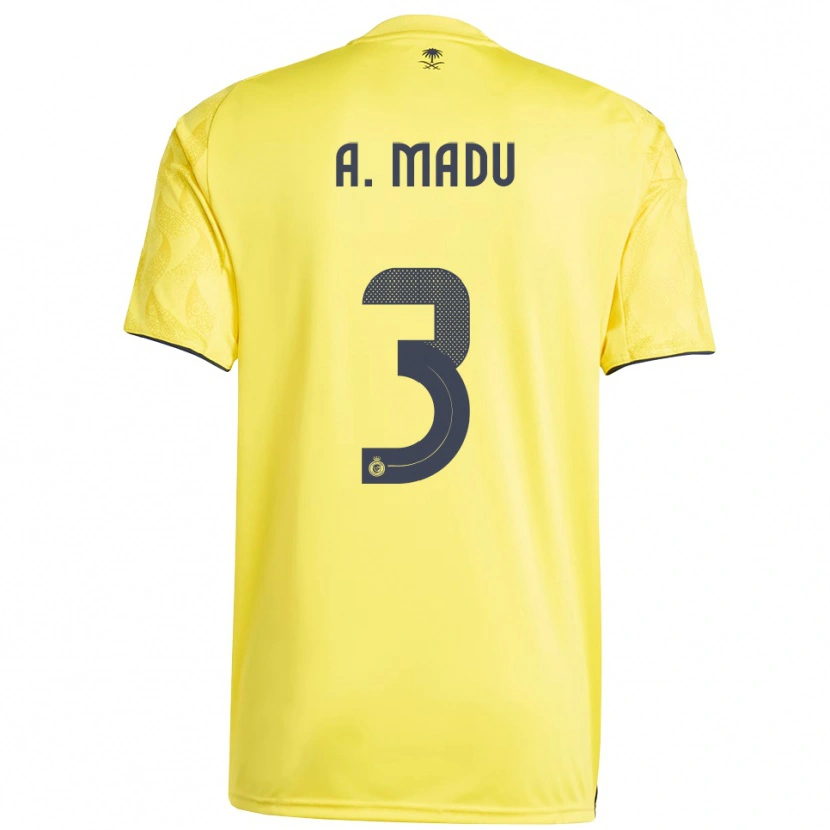 Danxen Uomo Maglia Abdullah Madu #3 Giallo Nero Kit Gara Home 2025/26 Maglietta