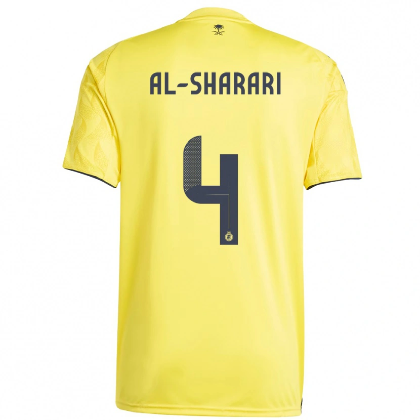 Danxen Uomo Maglia Nader Al-Sharari #4 Giallo Nero Kit Gara Home 2025/26 Maglietta