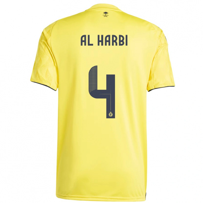 Danxen Uomo Maglia Fay Al-Harbi #4 Giallo Nero Kit Gara Home 2025/26 Maglietta