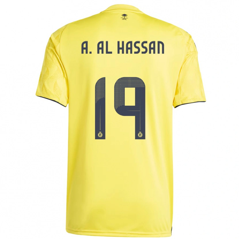 Danxen Uomo Maglia Ali Al-Hassan #19 Giallo Nero Kit Gara Home 2025/26 Maglietta