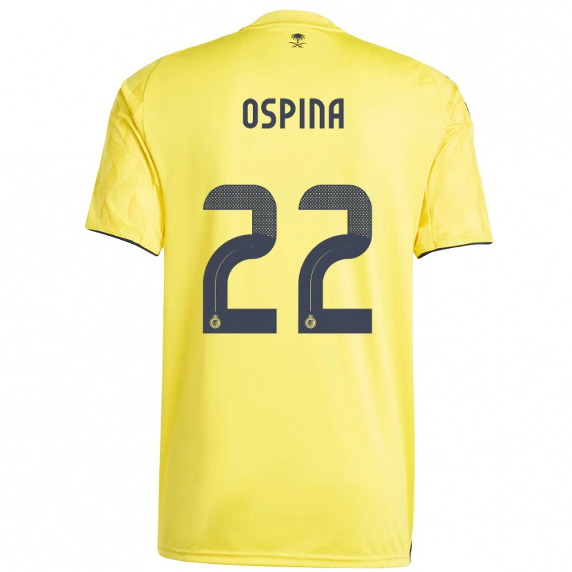 Danxen Uomo Maglia David Ospina #22 Giallo Nero Kit Gara Home 2025/26 Maglietta