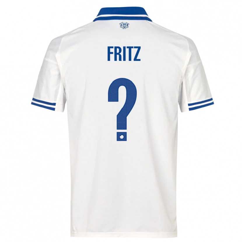 Danxen Uomo Maglia Gustav Fritz #0 Bianco Blu Kit Gara Home 2025/26 Maglietta