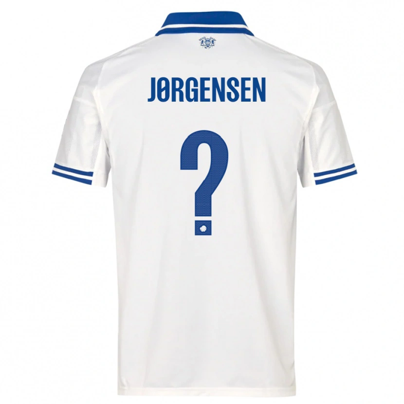 Danxen Uomo Maglia Mads Jørgensen #0 Bianco Blu Kit Gara Home 2025/26 Maglietta