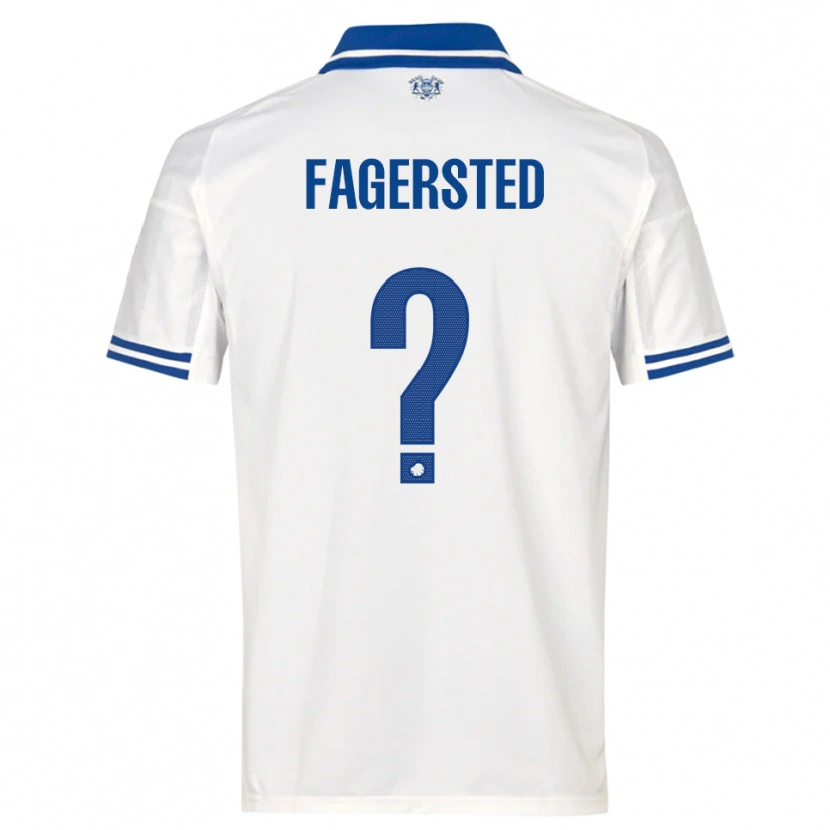 Danxen Uomo Maglia Johan Fagersted #0 Bianco Blu Kit Gara Home 2025/26 Maglietta