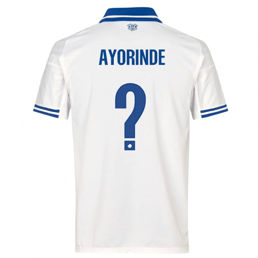 Danxen Uomo Maglia Noah Ayorinde #0 Bianco Blu Kit Gara Home 2025/26 Maglietta