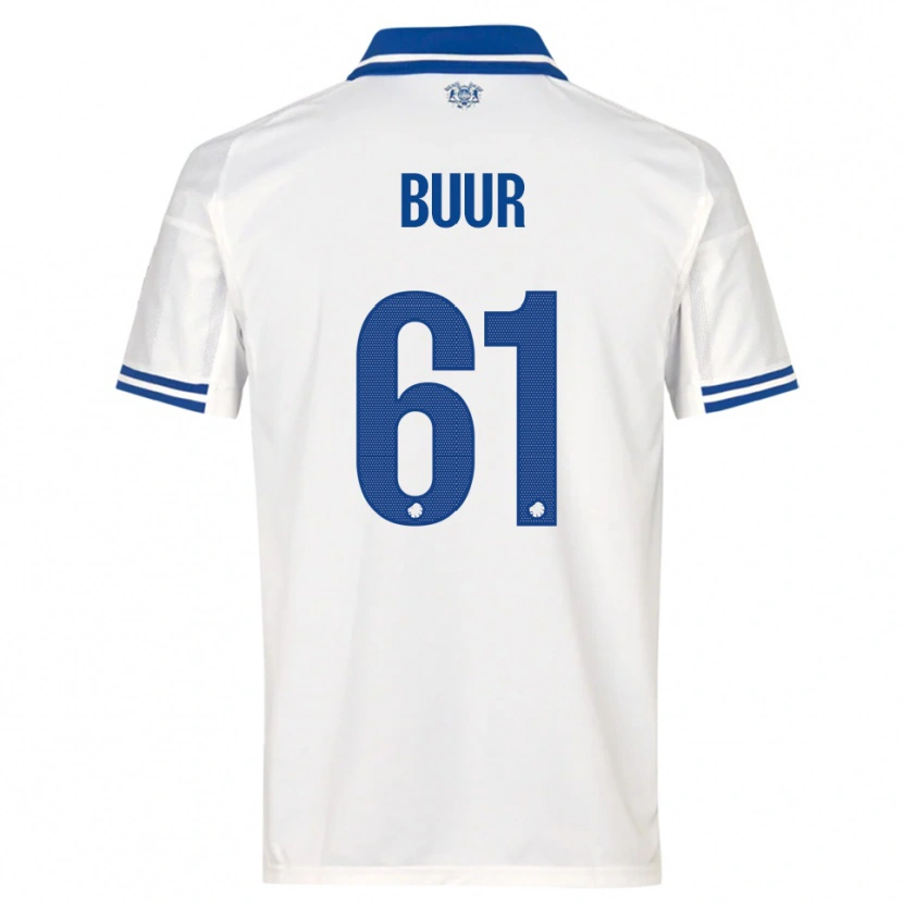 Danxen Uomo Maglia Oscar Buur #61 Bianco Blu Kit Gara Home 2025/26 Maglietta