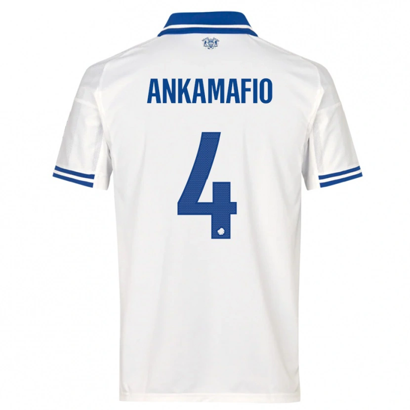 Danxen Uomo Maglia Graham Ankamafio #4 Bianco Blu Kit Gara Home 2025/26 Maglietta