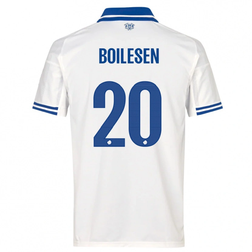 Danxen Uomo Maglia Nicolai Boilesen #20 Bianco Blu Kit Gara Home 2025/26 Maglietta