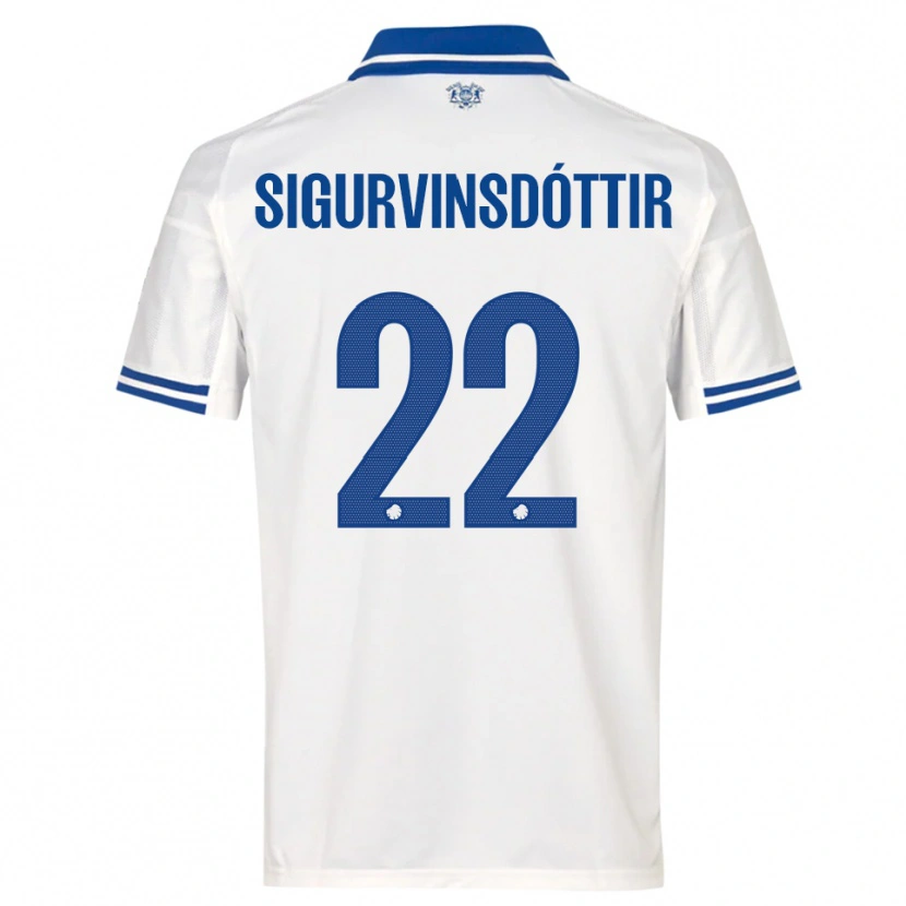 Danxen Uomo Maglia Sunneva Sigurvinsdóttir #22 Bianco Blu Kit Gara Home 2025/26 Maglietta