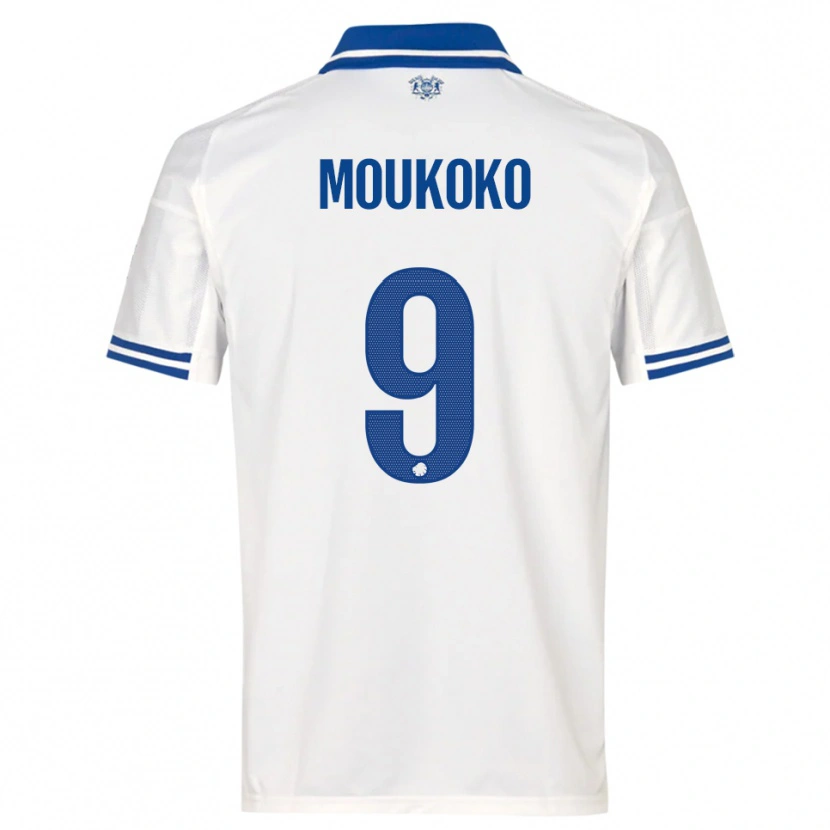 Danxen Uomo Maglia Youssoufa Moukoko #9 Bianco Blu Kit Gara Home 2025/26 Maglietta