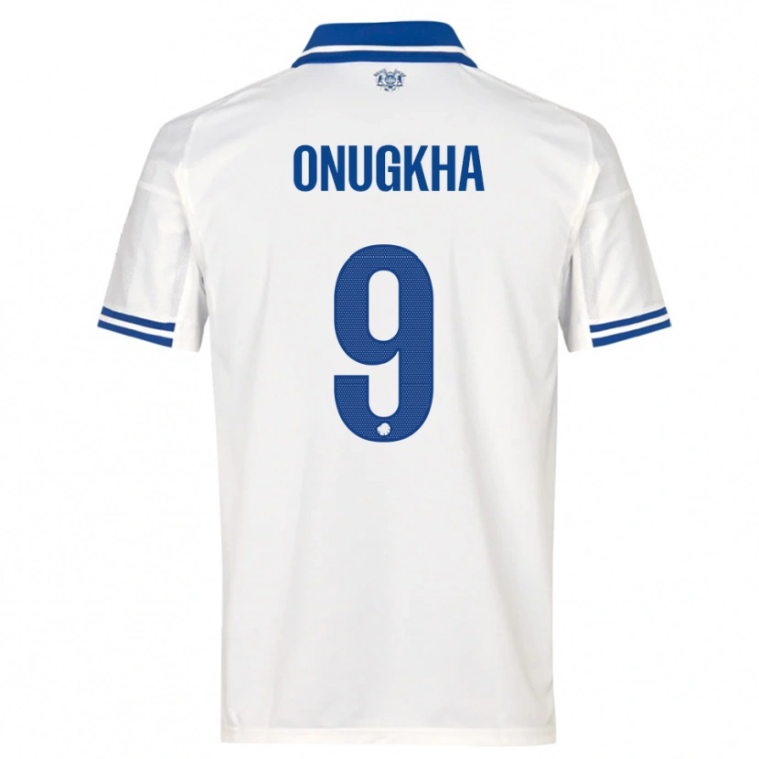 Danxen Uomo Maglia German Onugkha #9 Bianco Blu Kit Gara Home 2025/26 Maglietta