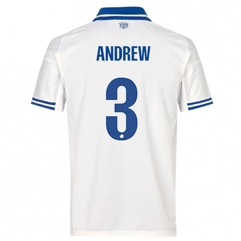 Danxen Uomo Maglia Tristan Andrew #3 Bianco Blu Kit Gara Home 2025/26 Maglietta