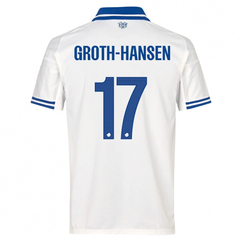 Danxen Uomo Maglia Paula Groth-Hansen #17 Bianco Blu Kit Gara Home 2025/26 Maglietta