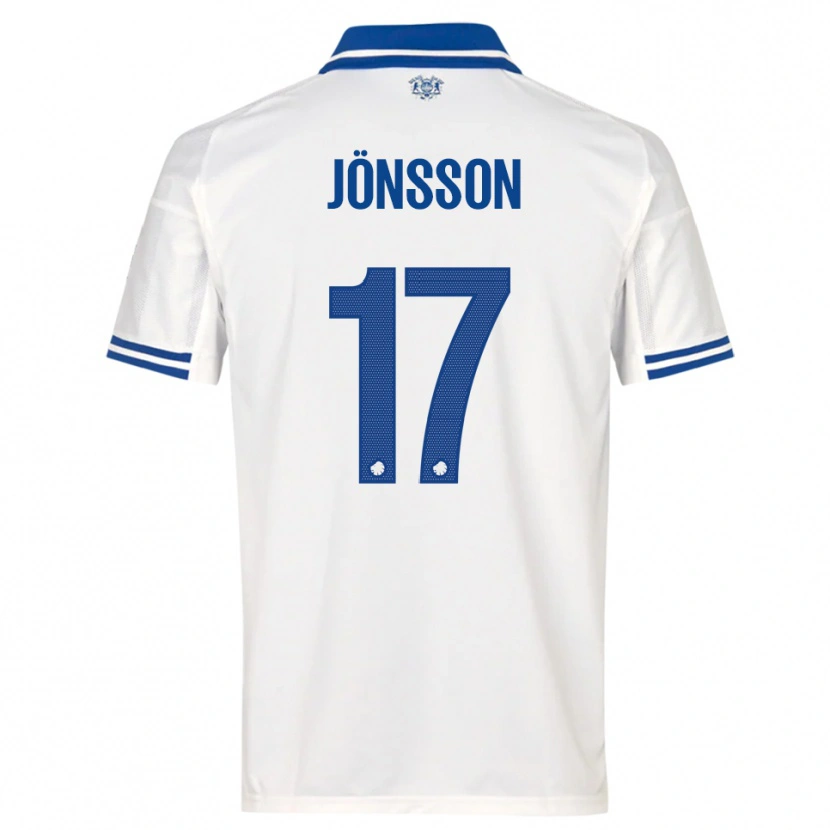 Danxen Uomo Maglia Neo Jönsson #17 Bianco Blu Kit Gara Home 2025/26 Maglietta