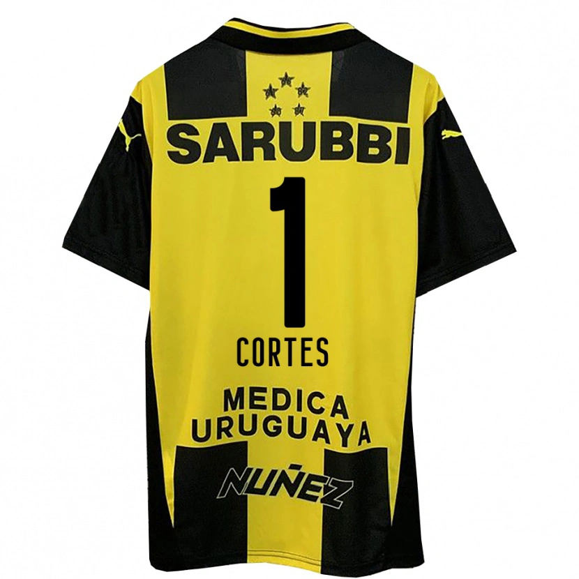 Danxen Uomo Maglia Brayan Cortés #1 Giallo Nero Kit Gara Home 2025/26 Maglietta