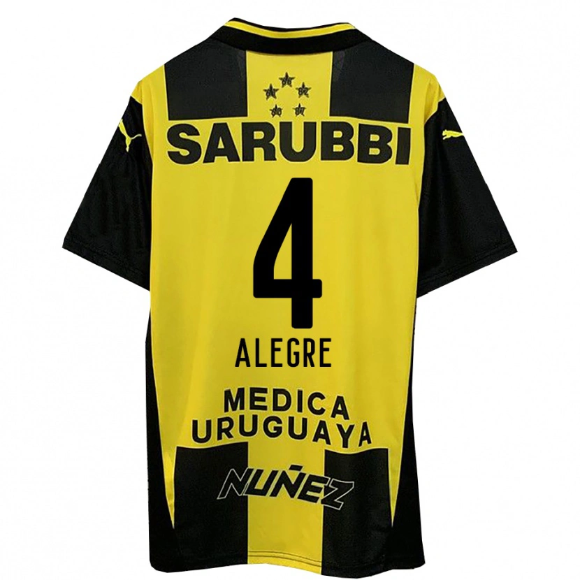 Danxen Uomo Maglia Ignacio Alegre #4 Giallo Nero Kit Gara Home 2025/26 Maglietta