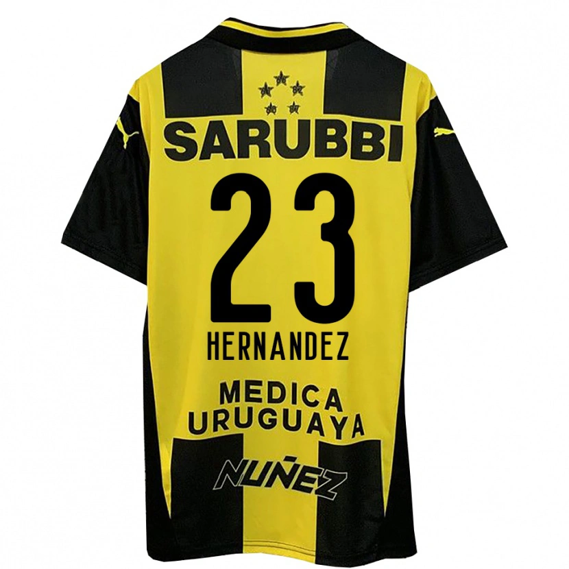 Danxen Uomo Maglia Abel Hernandez #23 Giallo Nero Kit Gara Home 2025/26 Maglietta