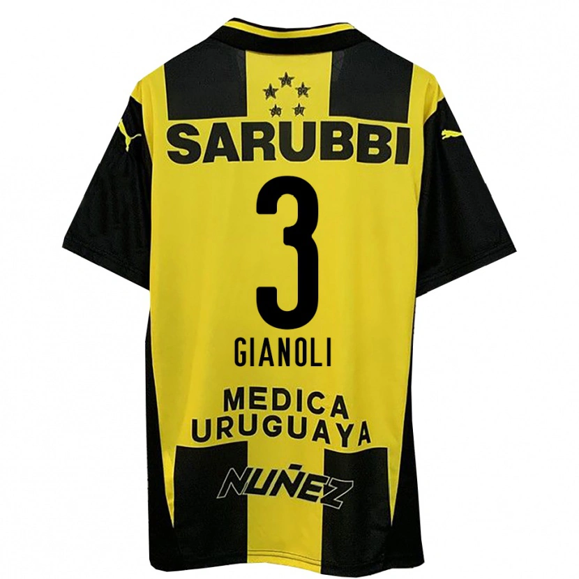 Danxen Uomo Maglia Martín Gianoli #3 Giallo Nero Kit Gara Home 2025/26 Maglietta