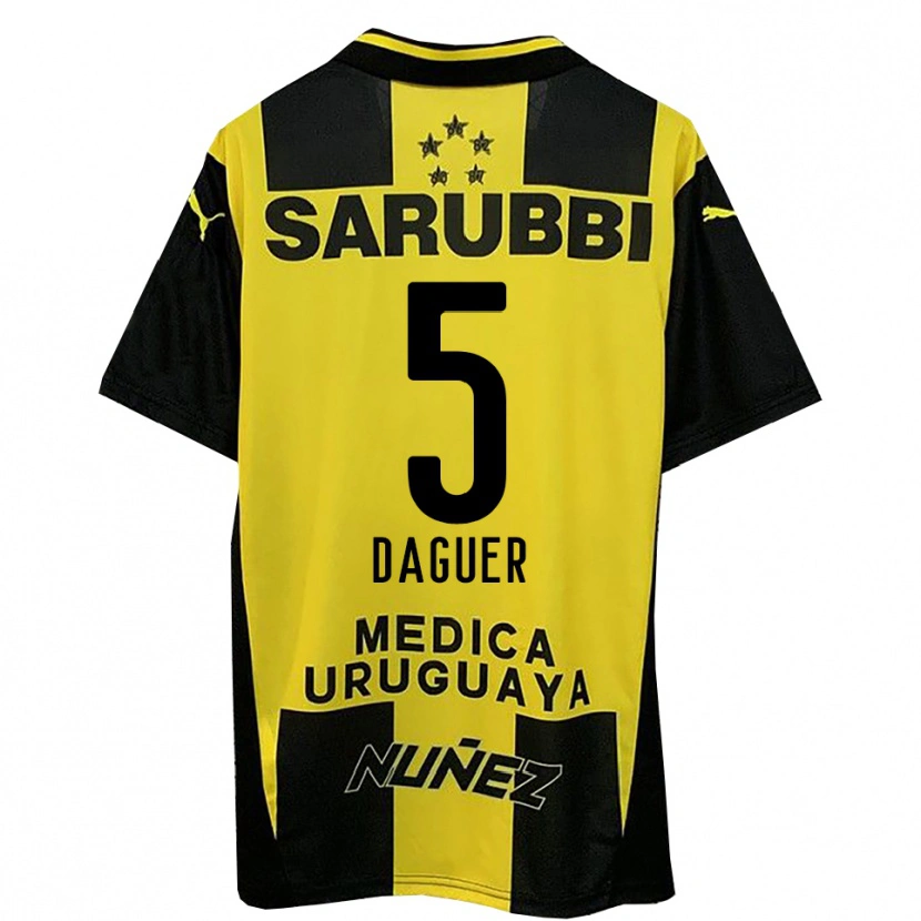 Danxen Uomo Maglia Julio Daguer #5 Giallo Nero Kit Gara Home 2025/26 Maglietta