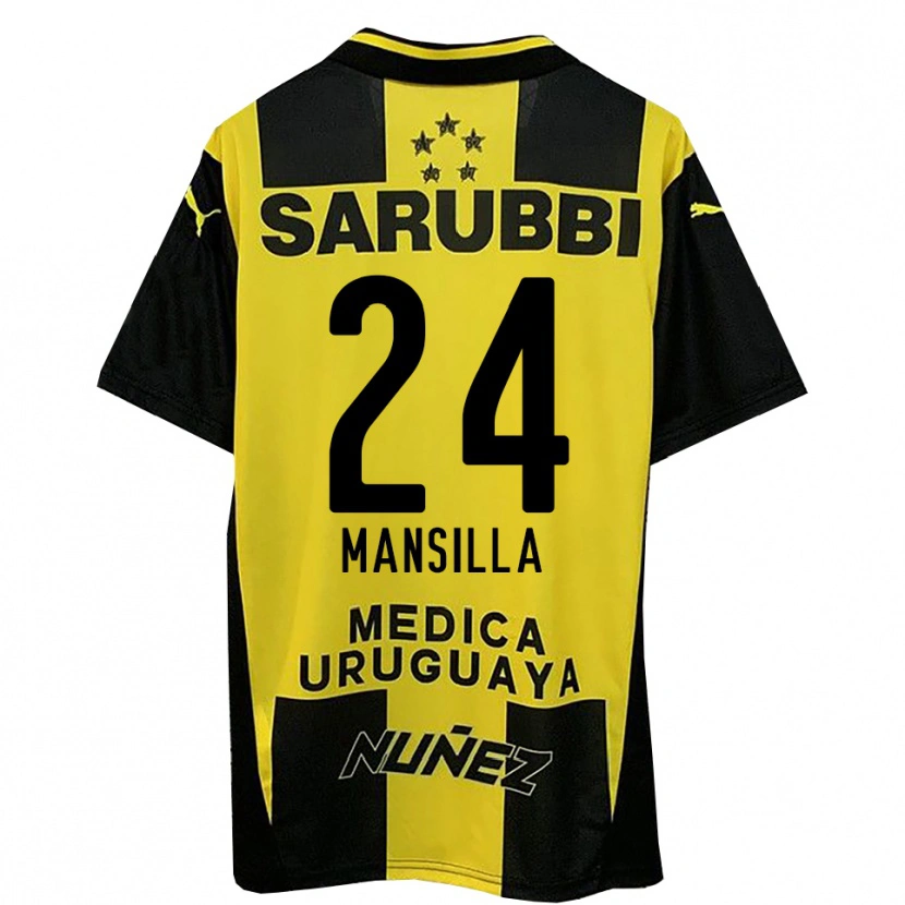 Danxen Uomo Maglia Brian Mansilla #24 Giallo Nero Kit Gara Home 2025/26 Maglietta