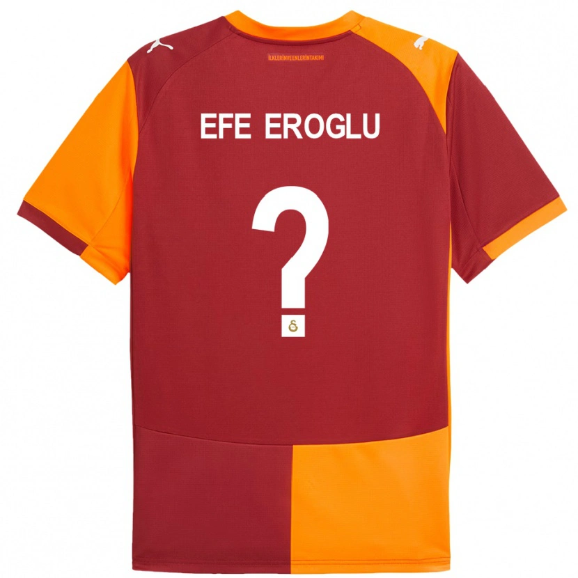 Danxen Uomo Maglia Cem Efe Eroğlu #0 Rosso Arancione Kit Gara Home 2025/26 Maglietta