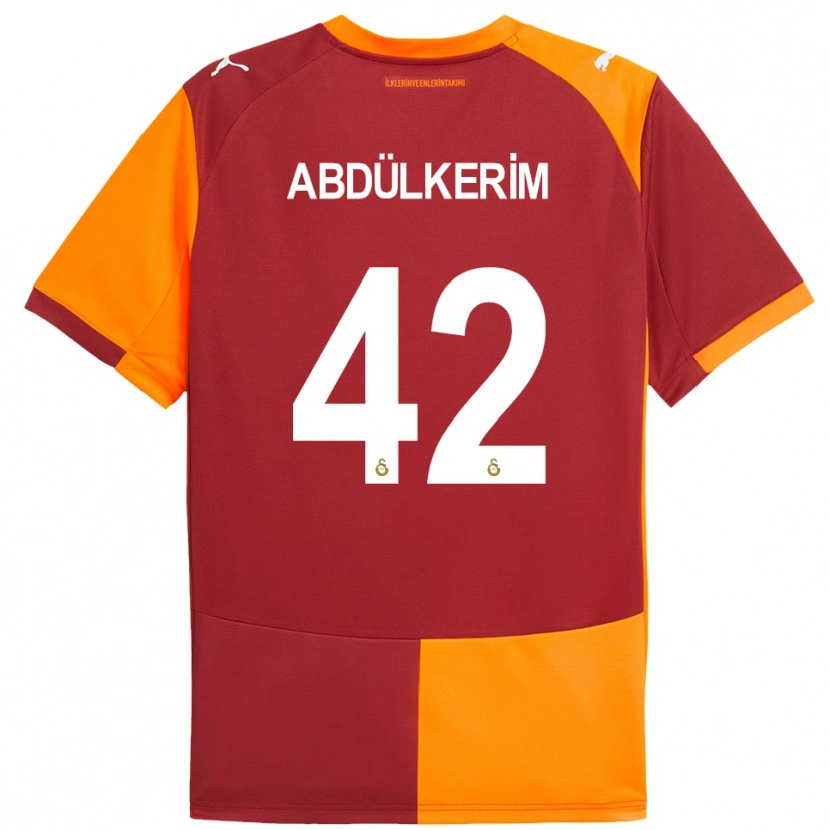 Danxen Uomo Maglia Abdülkerim Bardakcı #42 Rosso Arancione Kit Gara Home 2025/26 Maglietta