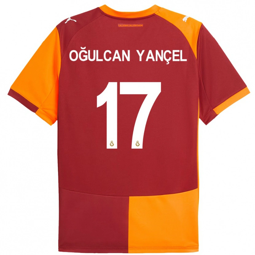 Danxen Uomo Maglia Necati Oğulcan Yançel #17 Rosso Arancione Kit Gara Home 2025/26 Maglietta