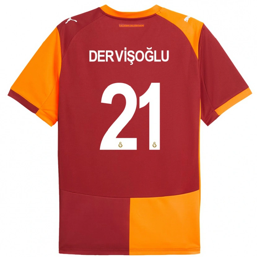 Danxen Uomo Maglia Halil Dervişoğlu #21 Rosso Arancione Kit Gara Home 2025/26 Maglietta