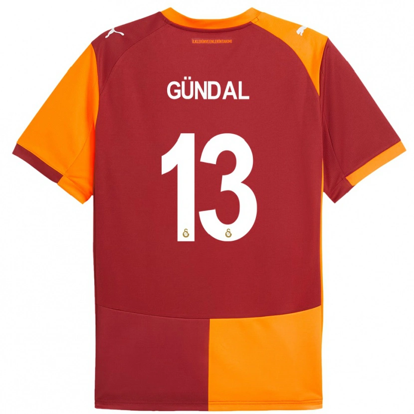 Danxen Uomo Maglia Efe Gündal #13 Rosso Arancione Kit Gara Home 2025/26 Maglietta
