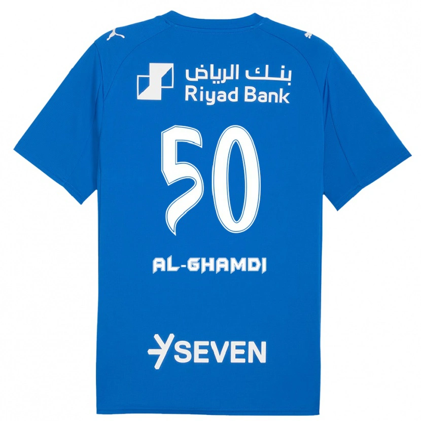 Danxen Uomo Maglia Abdulelah Al-Ghamdi #50 Blu Bianco Kit Gara Home 2025/26 Maglietta