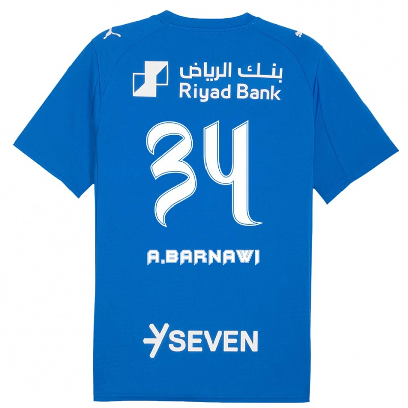 Danxen Uomo Maglia Abdulsalam Barnawi #34 Blu Bianco Kit Gara Home 2025/26 Maglietta
