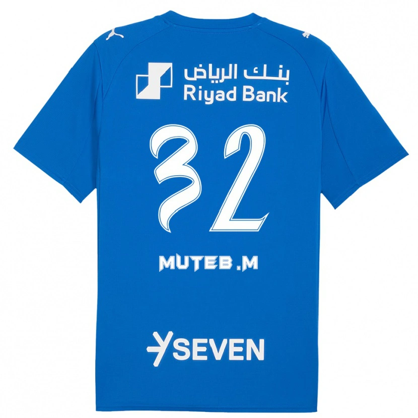 Danxen Uomo Maglia Muteb Al-Mufarrij #32 Blu Bianco Kit Gara Home 2025/26 Maglietta
