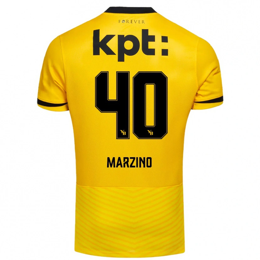 Danxen Uomo Maglia Dario Marzino #40 Giallo Nero Kit Gara Home 2025/26 Maglietta