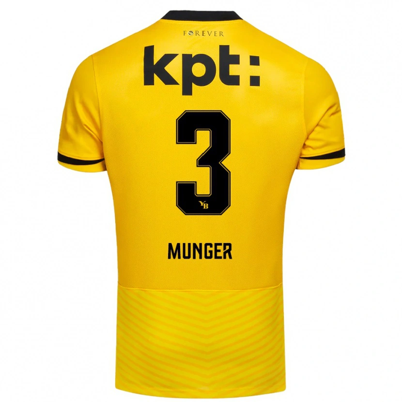 Danxen Uomo Maglia Noa Münger #3 Giallo Nero Kit Gara Home 2025/26 Maglietta