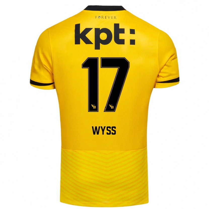 Danxen Uomo Maglia Ryan Wyss #17 Giallo Nero Kit Gara Home 2025/26 Maglietta