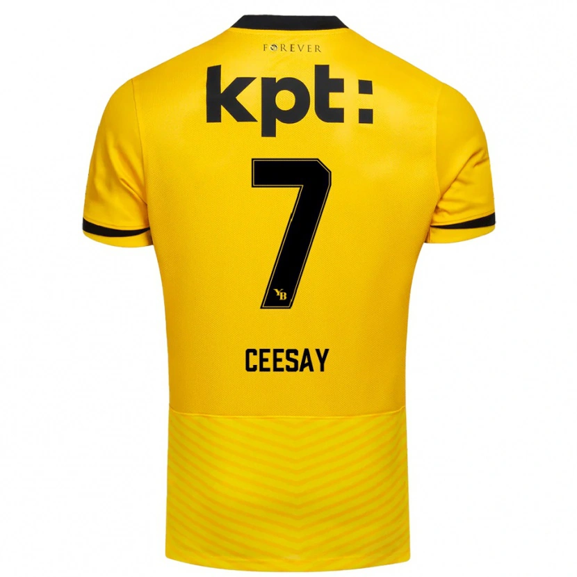 Danxen Uomo Maglia Ebrahim Ceesay #7 Giallo Nero Kit Gara Home 2025/26 Maglietta