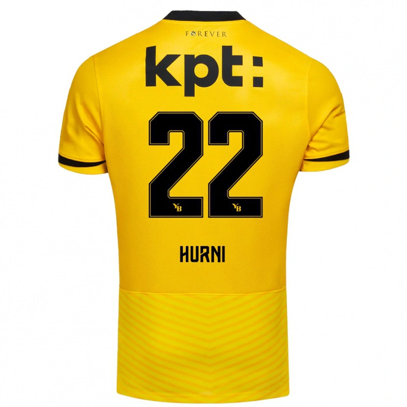 Danxen Uomo Maglia Thaïs Hurni #22 Giallo Nero Kit Gara Home 2025/26 Maglietta