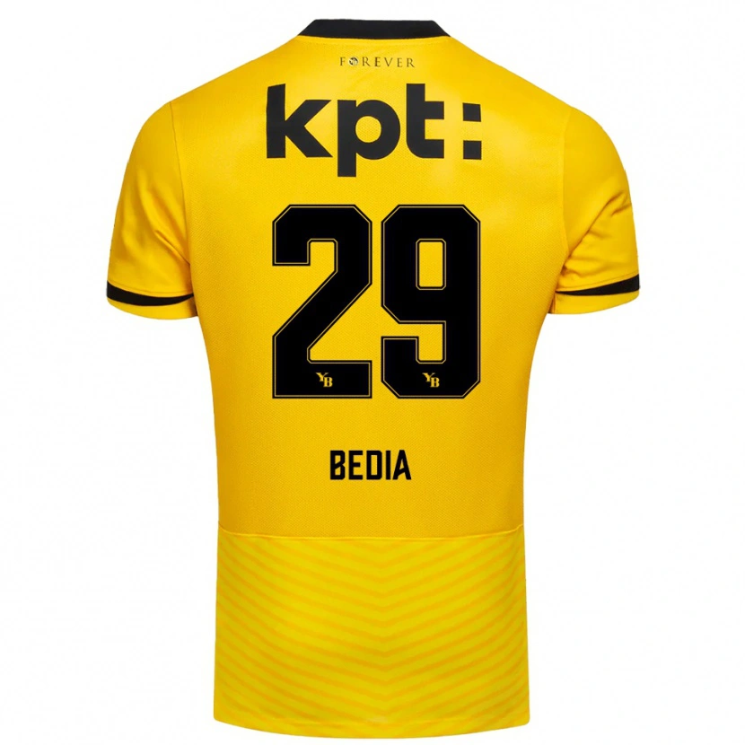 Danxen Uomo Maglia Chris Bedia #29 Giallo Nero Kit Gara Home 2025/26 Maglietta
