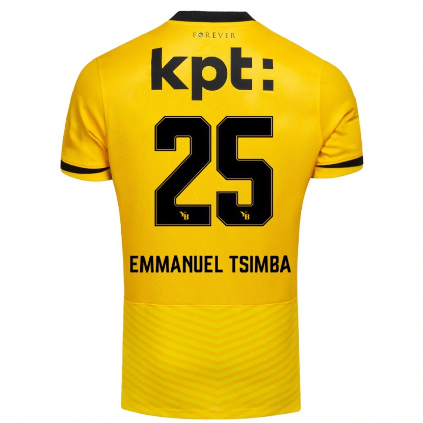 Danxen Uomo Maglia Felix Emmanuel Tsimba #25 Giallo Nero Kit Gara Home 2025/26 Maglietta