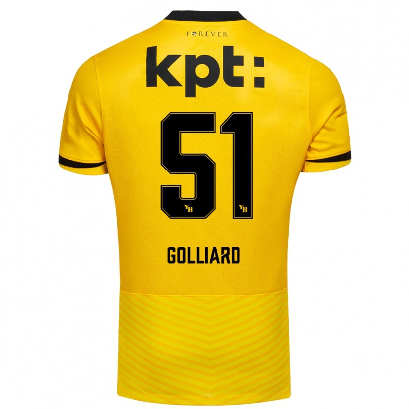 Danxen Uomo Maglia Théo Golliard #51 Giallo Nero Kit Gara Home 2025/26 Maglietta