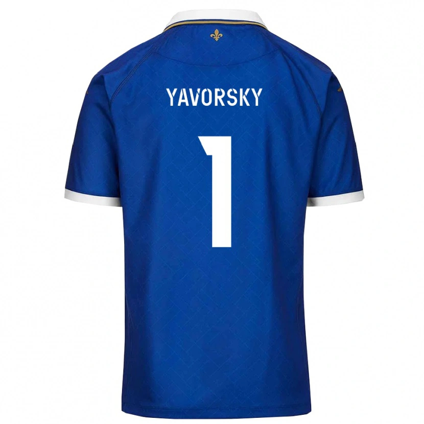 Danxen Uomo Maglia Nathan Yavorsky #1 Blu Oro Kit Gara Home 2025/26 Maglietta