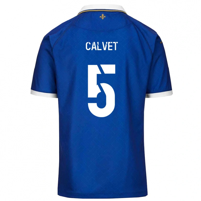 Danxen Uomo Maglia Raphaël Calvet #5 Blu Oro Kit Gara Home 2025/26 Maglietta