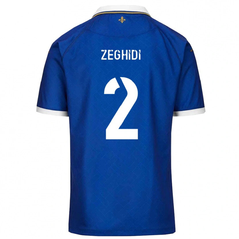 Danxen Uomo Maglia Yanis Zeghidi #2 Blu Oro Kit Gara Home 2025/26 Maglietta