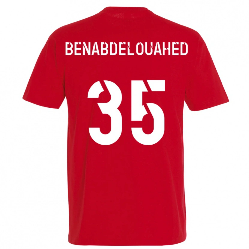 Danxen Uomo Maglia Kaïs Benabdelouahed #35 Rosso Giallo Kit Gara Home 2025/26 Maglietta