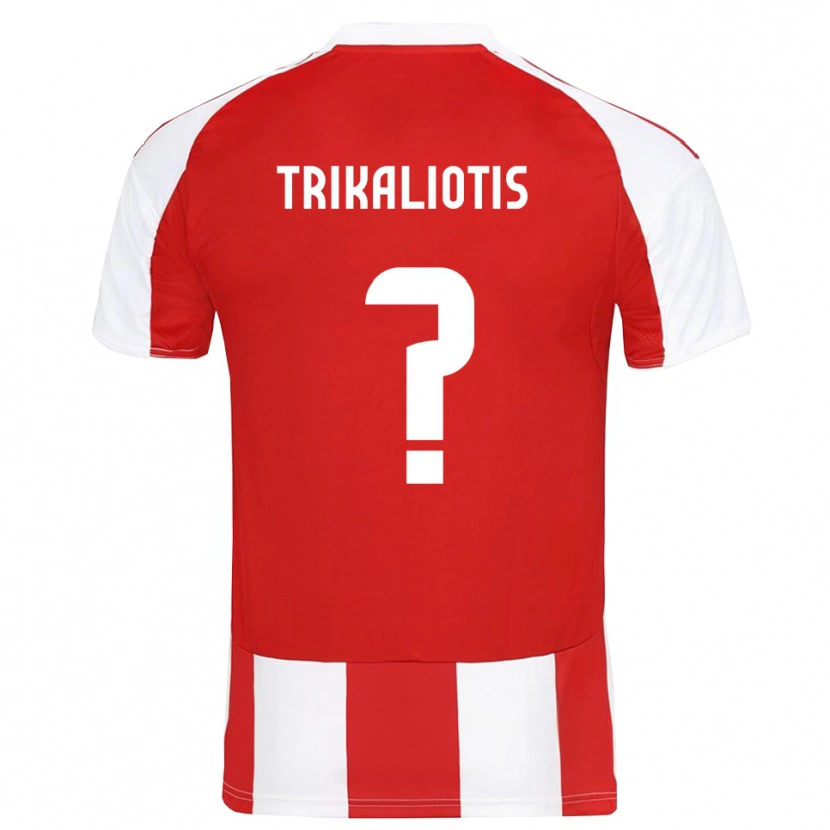Danxen Uomo Maglia Vangelis Trikaliotis #0 Rosso Bianco Kit Gara Home 2025/26 Maglietta