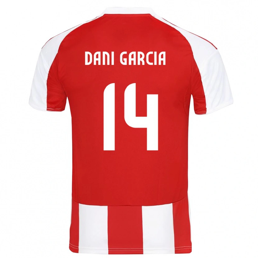 Danxen Uomo Maglia Dani García #14 Rosso Bianco Kit Gara Home 2025/26 Maglietta