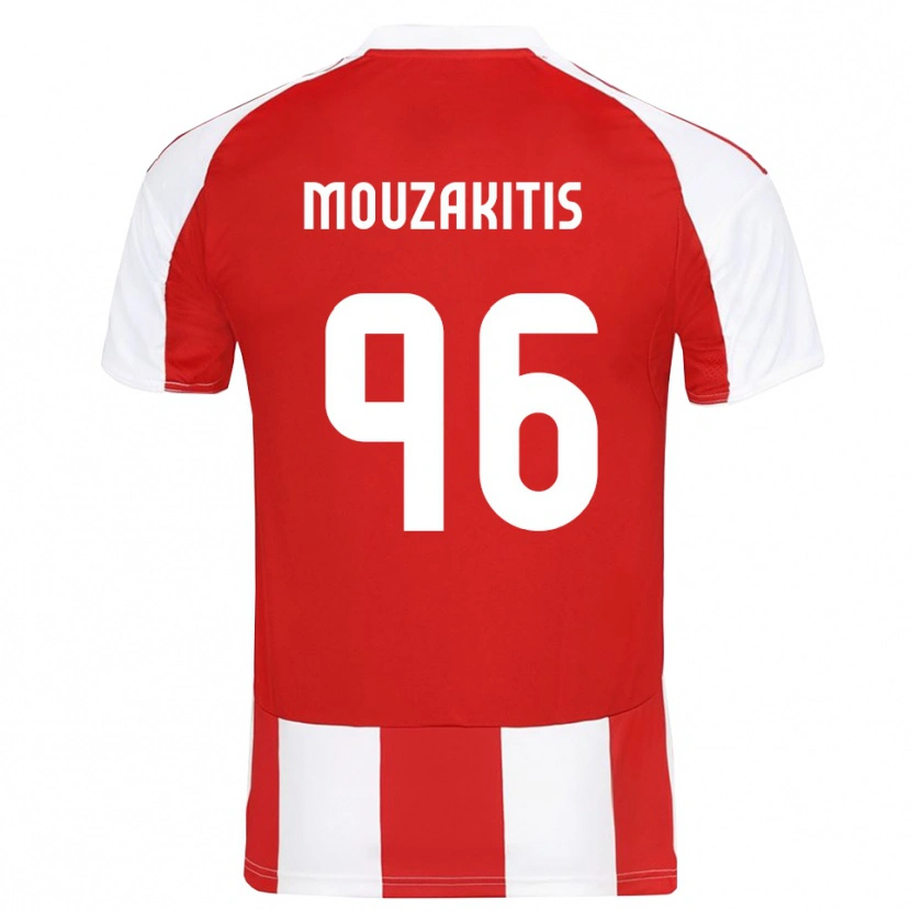 Danxen Uomo Maglia Christos Mouzakitis #96 Rosso Bianco Kit Gara Home 2025/26 Maglietta