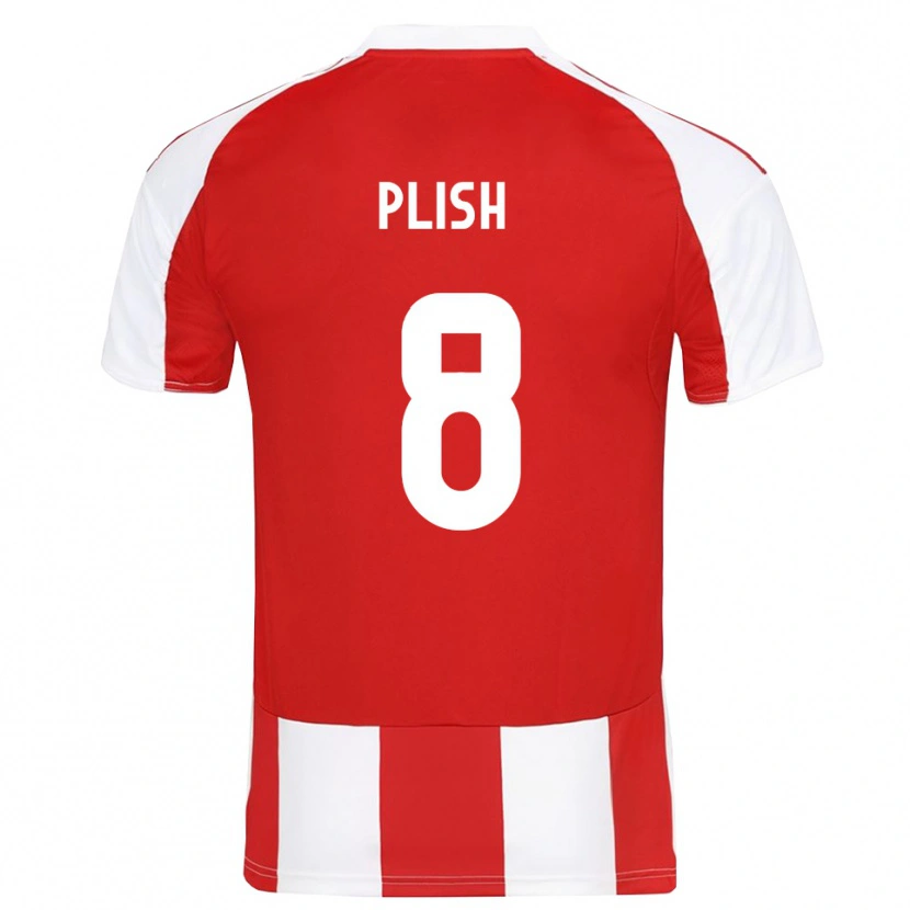 Danxen Uomo Maglia Konstantin Plish #8 Rosso Bianco Kit Gara Home 2025/26 Maglietta