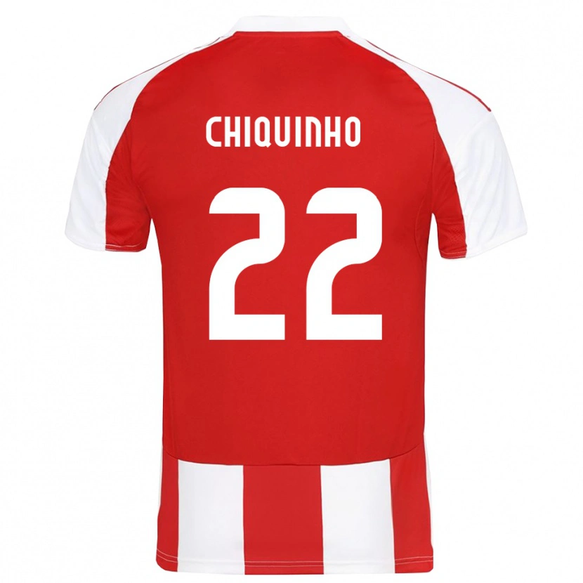 Danxen Uomo Maglia Chiquinho #22 Rosso Bianco Kit Gara Home 2025/26 Maglietta