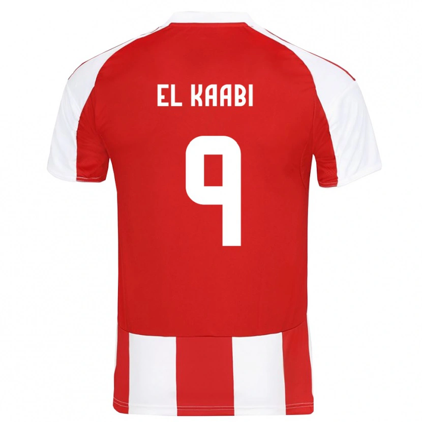 Danxen Uomo Maglia Ayoub El Kaabi #9 Rosso Bianco Kit Gara Home 2025/26 Maglietta